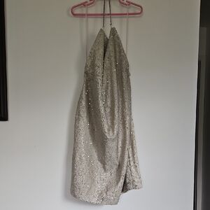 Topshop Silver Sequin Dress